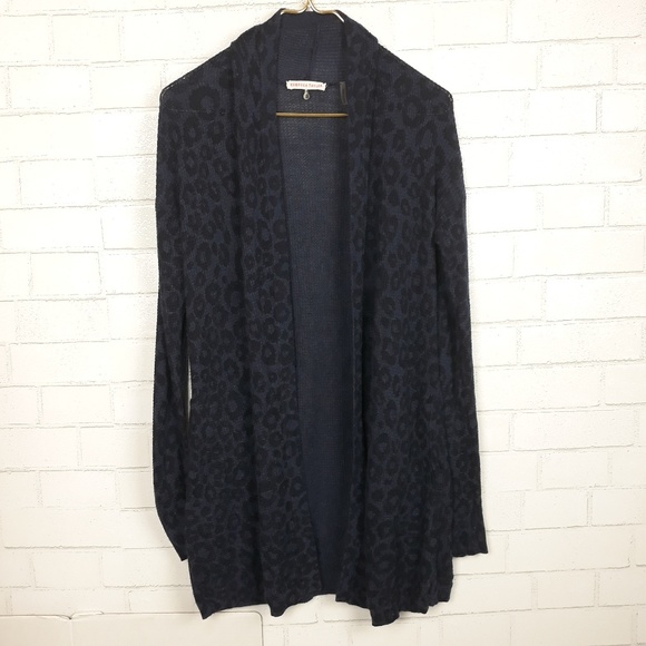 Rebecca Taylor Sweaters - Rebecca Taylor Blue Black Leopard Cardigan F41